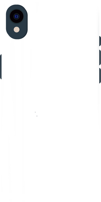 Exterior back view of a white phone